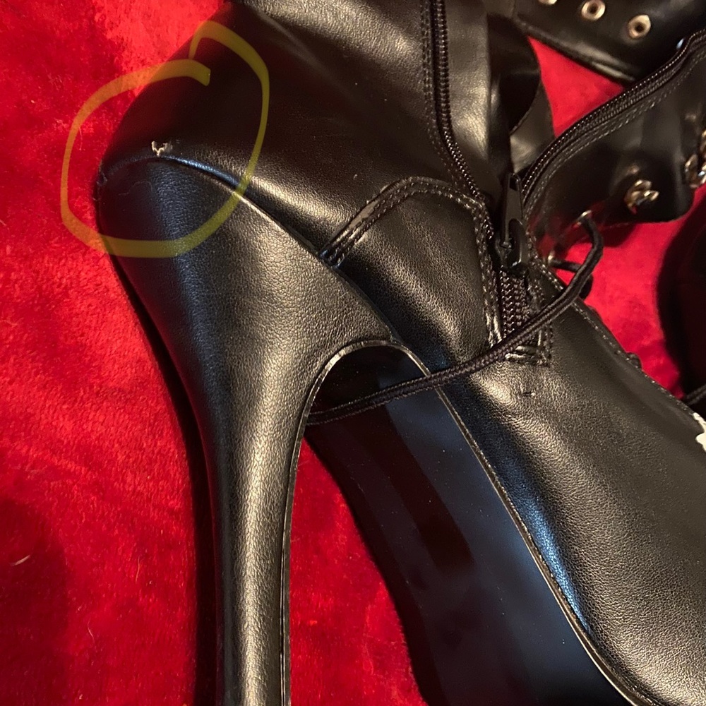 SOLD DEPOP $60+ skeleton horror punk goth boots faux $189 Halloween demonia - Picture 9 of 9